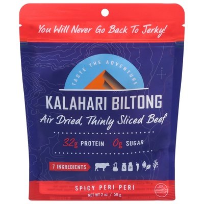 Kalahari Biltong Spicy Peri Air Drd Beef 8/2 OZ [UNFI #18872]