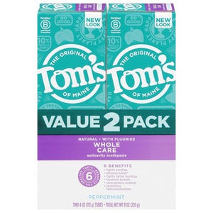 Tom`S Of Maine Peppermint Total Care 2Pk 1/2/4 OZ [UNFI #41735] T