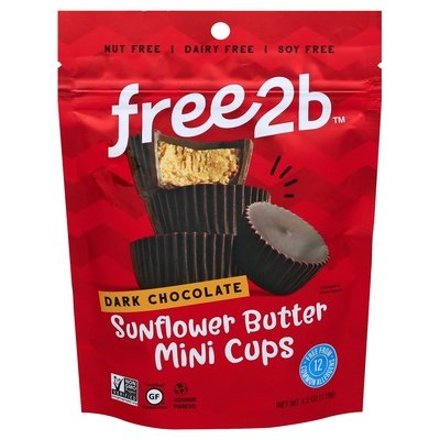 Free2b Mini Dark Chocolate Sun Cups 6/4.2 OZ [UNFI #65291]