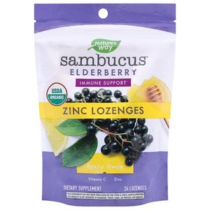 Nature`S Way Zinc Lozenges Edelbry,HnyLemon 24 CT [UNFI #75600] T