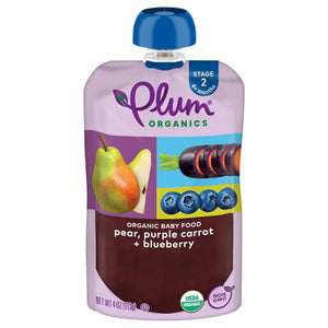 Plum Organics Blueberry/Pear/Purple Carrot 12/4 Oz [UNFI #29191]