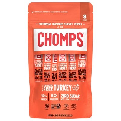 Chomps Pepperoni Turkey Sticks 8/9.2 Oz [UNFI #85959]