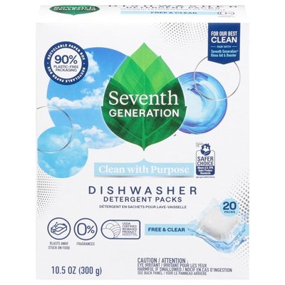 Seventh Generation Free & Clear Dish Pacs 6/20 Ct [UNFI #02786]