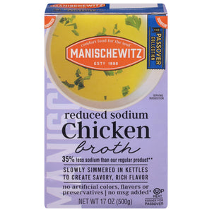 Manischewitz Low Sodium Chicken Broth 12/17 Oz [UNFI #75520]