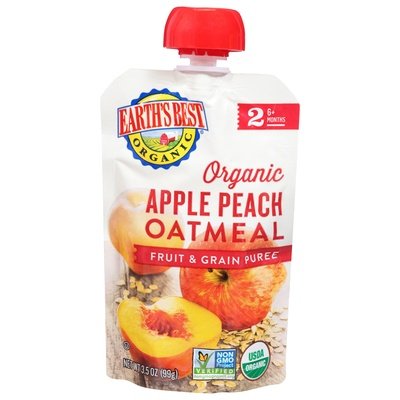 OG2 Earth`S Best Apple Peach Oatmeal 12/3.5 Oz [UNFI #18902]