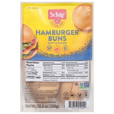 Schar Hamburger Buns,Gluten Free 4/10.6 Oz [UNFI #10167]