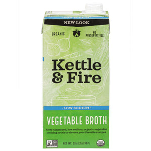 Kettle & Fire Low Sodium Vegetable Broth 8/32 Oz [UNFI #53192]