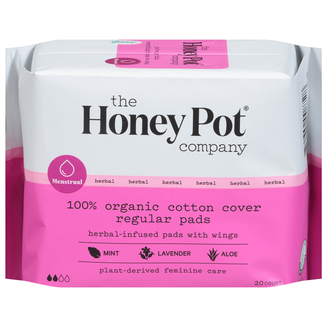 The Honey Pot Regular Herbal Menstrual Pads 20 Ct [UNFI #54446] T