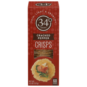 34 Degrees Cracked Pepper Crispbread 12/4.5 Oz [UNFI #01875]