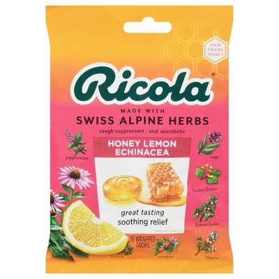 Ricola Cough Drops,Honey Lemon Echinacea 8/19 Ct [UNFI #88366]