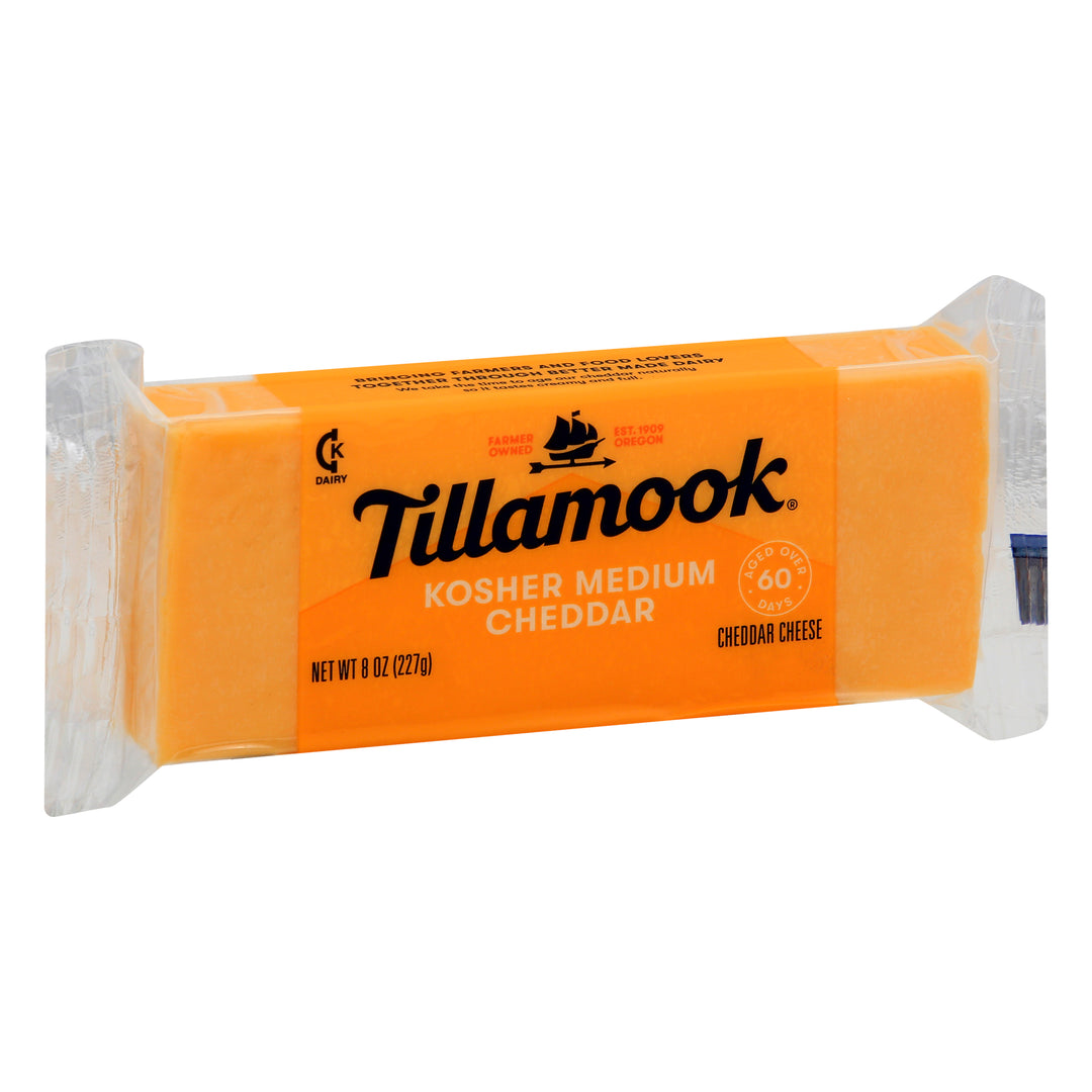 Tillamook Kosher Medium Cheddar Cheese 12/8 Oz [UNFI #024264]