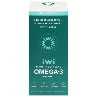 Iwi Algae, Omega 3, EPA+DHA 60 SGEL [UNFI #45621] T