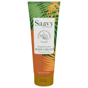 Saavy Naturals Tropical Coconut Body Cream 8.5 OZ [UNFI #16950] T