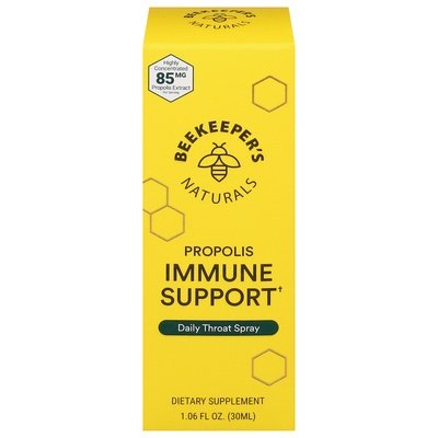 Beekeepers Naturals B.Immune Throat Spray Propolis 6/1.06 Oz [UNFI #15304]