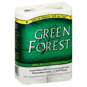 Green Forest WhitePly 198 Sht Recycld 24/4 PK [UNFI #62311] T