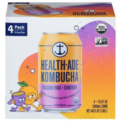 Health-Ade Passion Fruit Tangerine Kombucha 6/4/11.5 Oz [UNFI #66475]