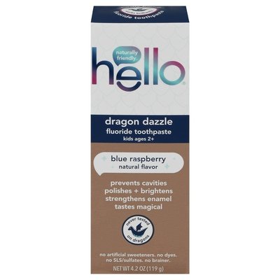 Hello Products Toothpaste Kid Blue Raspberry 4.2 Oz [UNFI #44920]