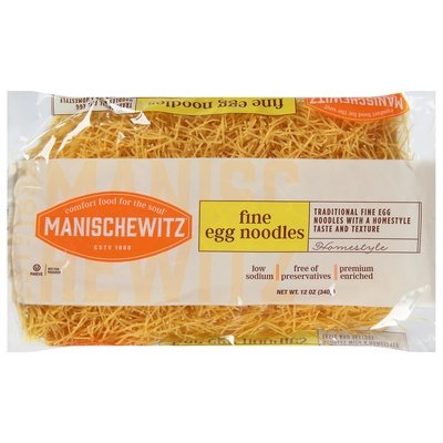 Manischewitz Noodles, Egg, Fine 12/12 Oz [UNFI #74210]