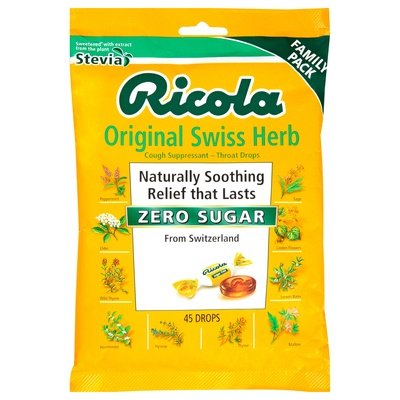 Ricola Mountn Herb Sugr Free Cough Drops 6/45 CT [UNFI #26809] T