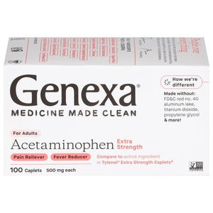 Genexa Acetaminophen Extra Strength 100 Ct [UNFI #71341]