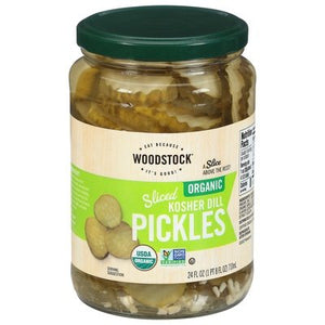 OG2 Woodstock Slcd Kosher Dill Pickle 6/24 OZ [UNFI #37069]