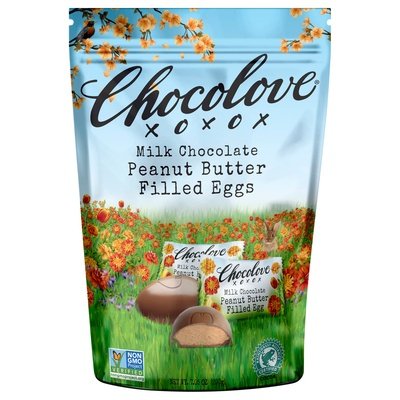 Chocolove Eggs Mlk Choc Pean Btr Filled 8/7.05 Oz [UNFI #55876]