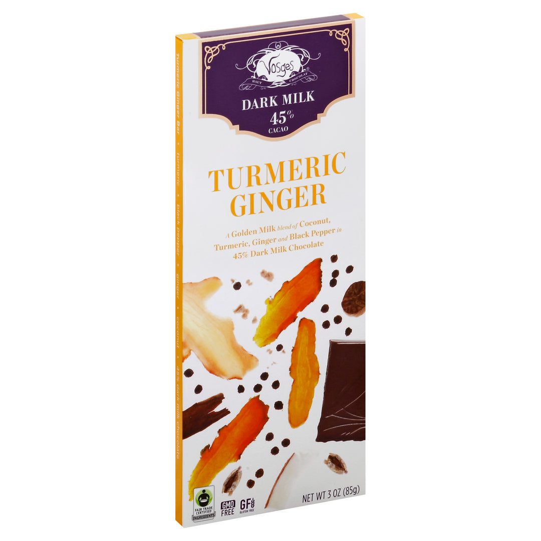 Vosges Haut-Chocolat Ginger Turmeric Milk Chocolate Bar 12/3 Oz [UNFI #80677]