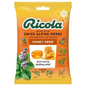 Ricola Cough Drops,Honey Herb 8/24 Ct [UNFI #88365]