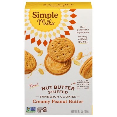 Simple Mills Creamy PeanutBtr,Sandwich Cky 8/6.7 OZ [UNFI #80497]