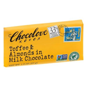 Chocolove Toffee Almond Milk Choc 12/1.3 OZ [UNFI #20839]