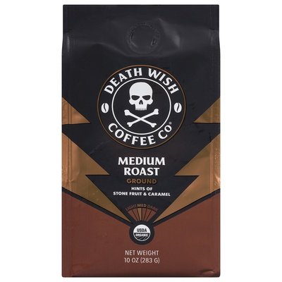 Death Wish Coffee Medium Roast Ground Coffee 6/10 Oz [UNFI #45931]