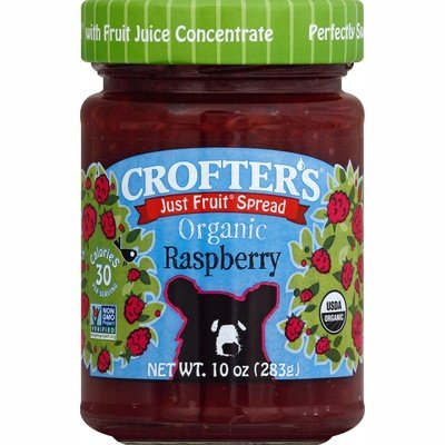 OG2 Crofters Just Fruit Spread Raspberry 6/10 OZ [UNFI #63855]