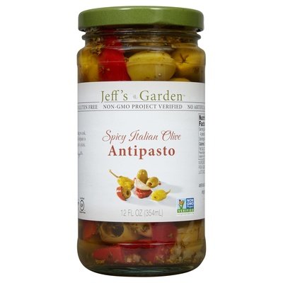 Jeffs Garden Spicy Itln Olive Antipasto 6/12 OZ [UNFI #60919]