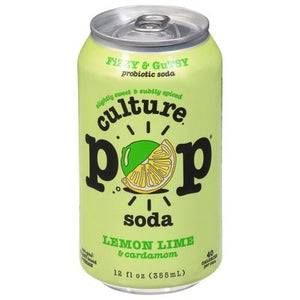 Culture Pop Soda Lemon Lime Soda Singles 12/12 Oz [UNFI #56340]