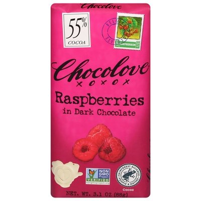 Chocolove Dark Choc Raspberry 12/3.1 OZ [UNFI #30529]