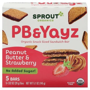 Sprout Pb & Yayz, Peanut Butter & Strawberry 6/5.1 Oz [UNFI #74844]