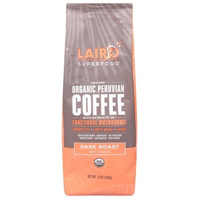 OG2 Laird Superfood Dk Ground Coffee W/Mushroom 6/12 OZ [UNFI #74312]