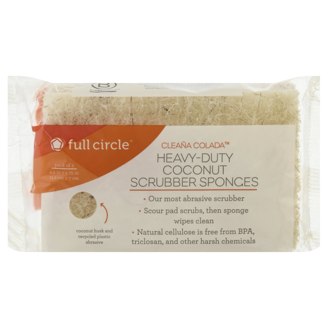 Full Circle Home Coconut Scrubber Sponge 2 Pack 6 Ct [UNFI #42295] T