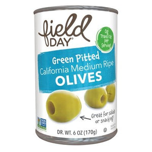 Field Day Olives Green Pitted 12/6 OZ [UNFI #05026]