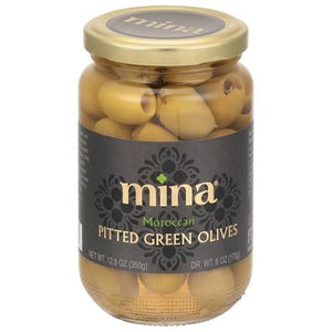 Mina Moroccan Pitted Green Olives 6/12.5 OZ [UNFI #66732]