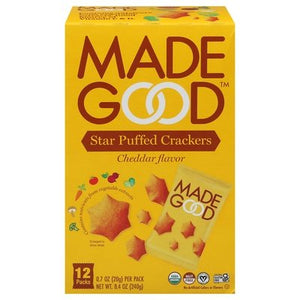 Made Good Cheddar Puff Star Cracker 4/12/.7 Oz [UNFI #22011]