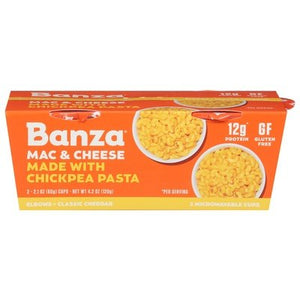 Banza Microwavable Elbows Yellow Cheddar 6/2/2.1 Oz [UNFI #00984]