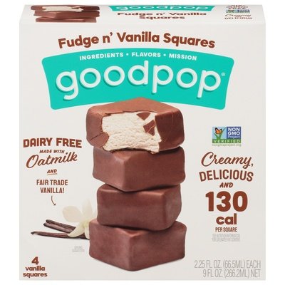 Goodpop Fudge N Vanilla Squares 8/4/2.25 OZ [UNFI #82759]