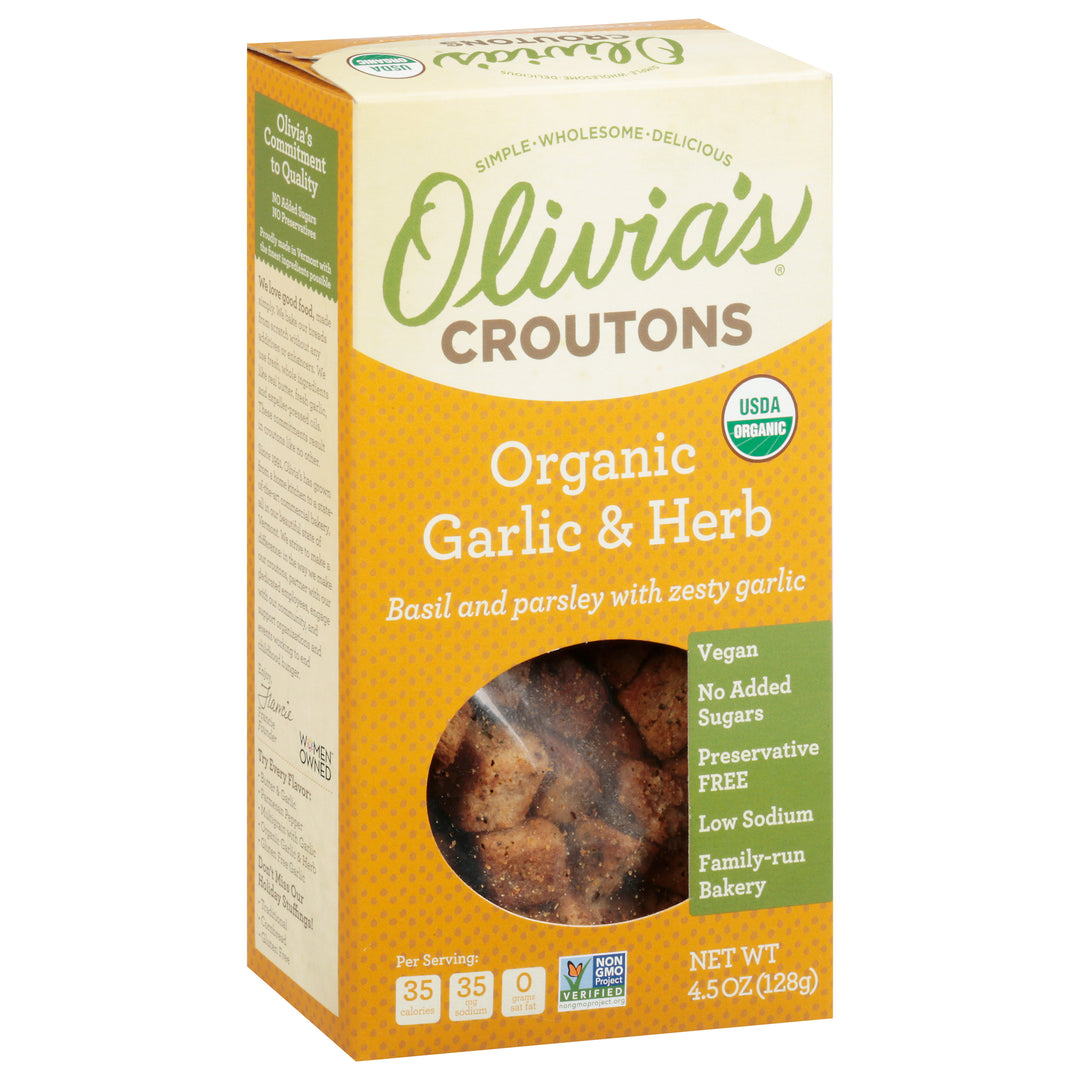 Olivias Croutons Garlic And Herb 6/4.5 Oz [UNFI #95453]