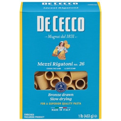 Dececco Mezzi Rigatoni #26 12/16 Oz [UNFI #40419]