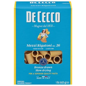 Dececco Mezzi Rigatoni #26 12/16 Oz [UNFI #40419]