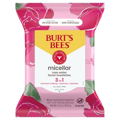 Burts Bees Micellar Makeup Remover Rose 3/30 Ct [UNFI #08133]