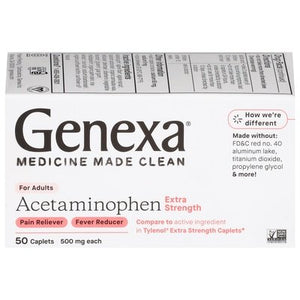 Genexa Acetaminophen Extra Strength 50 Ct [UNFI #71346]