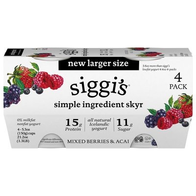 Siggi`S MIXED BERRIES & ACAI 4/4/5.3 OZ [UNFI #83894]