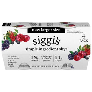 Siggi`S MIXED BERRIES & ACAI 4/4/5.3 OZ [UNFI #83894]